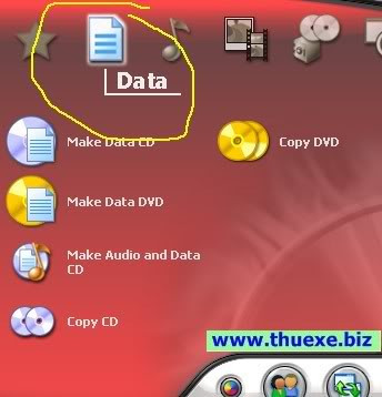 Chọn mục DATA trên Nero Start Smart.