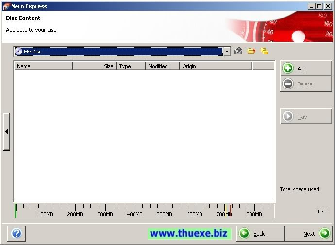 Thêm dữ liệu vào đĩa DATA CD/DVD.