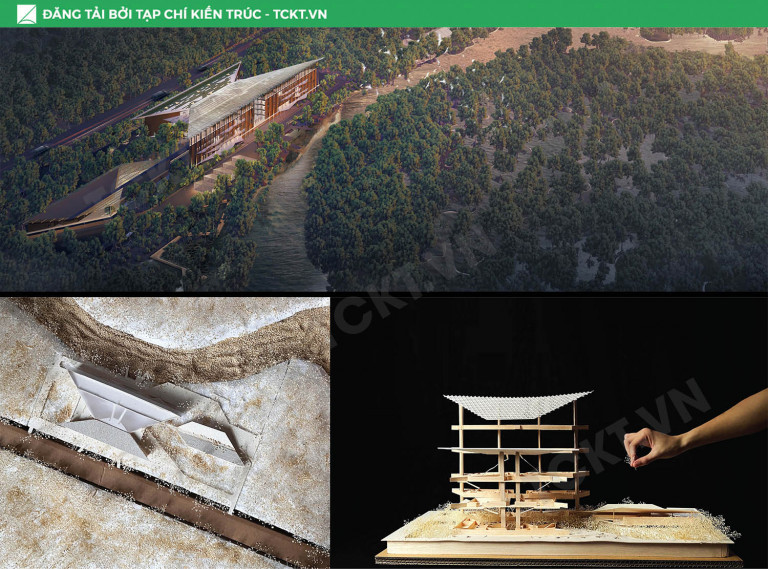 Cận cảnh kiến trúc Trung tâm Nghiên cứu Hệ sinh thái Rừng ngập mặn Vườn Quốc gia Mũi Cà Mau