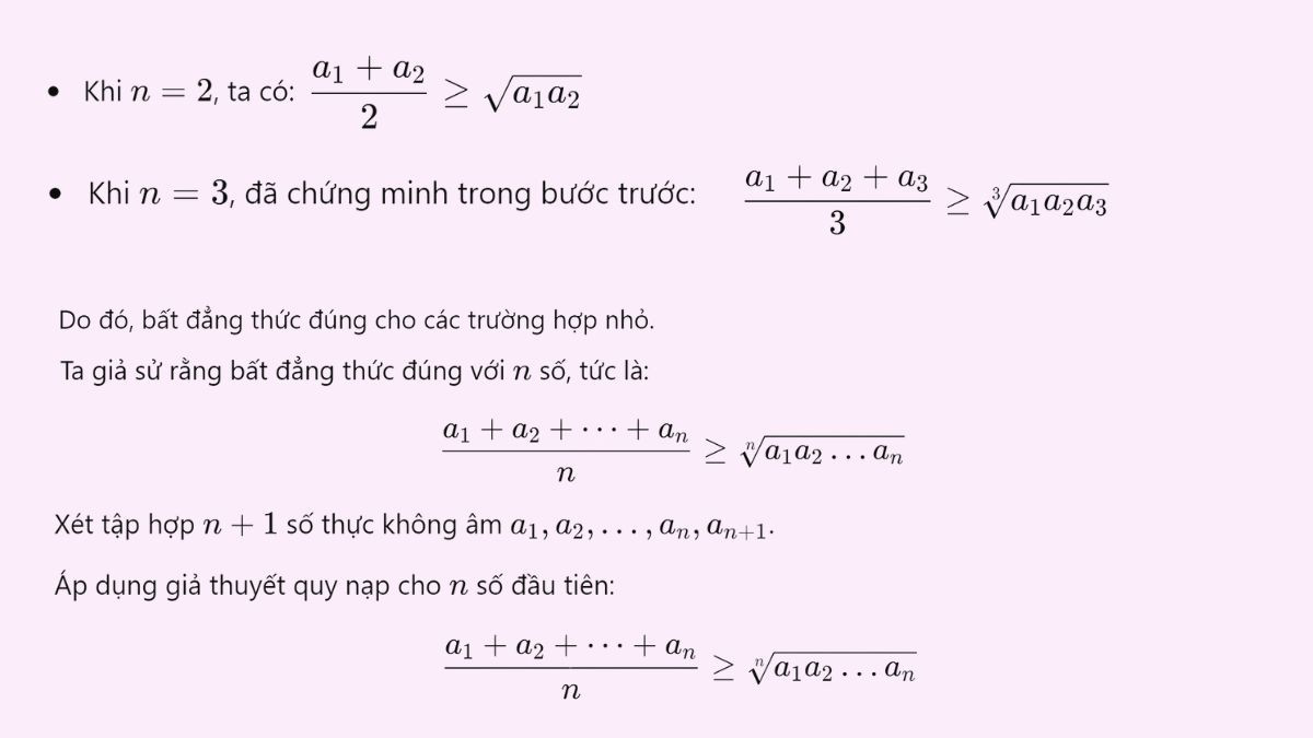 Chứng minh bất đẳng thức Cô si với n số thực không âm (Hình minh họa 1)