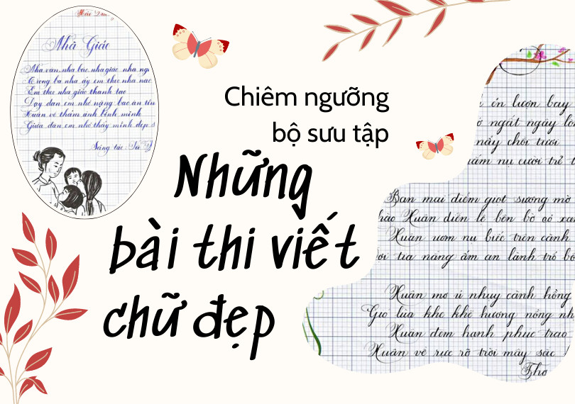 Bài thi viết chữ đẹp xuất sắc với các nét chữ đều đặn, rõ ràng và có sự biến tấu tinh tế