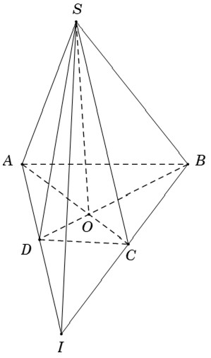 Sơ đồ minh họa giao tuyến SO của hai mặt phẳng SAC và SBD