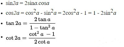 Công thức nhân đôi lượng giác 10