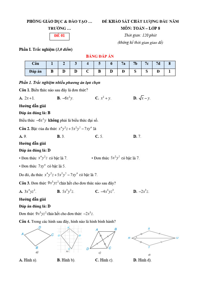 Hình minh họa mảnh đất hình tam giác với chiều cao và đáy được biểu diễn bằng biến số