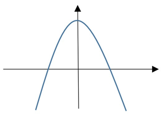 Đồ thị hàm bậc 4 trùng phương với a < 0 và 1 cực trị.