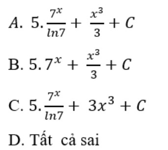 ví dụ minh họa phương pháp tìm nguyên hàm hàm số mũ