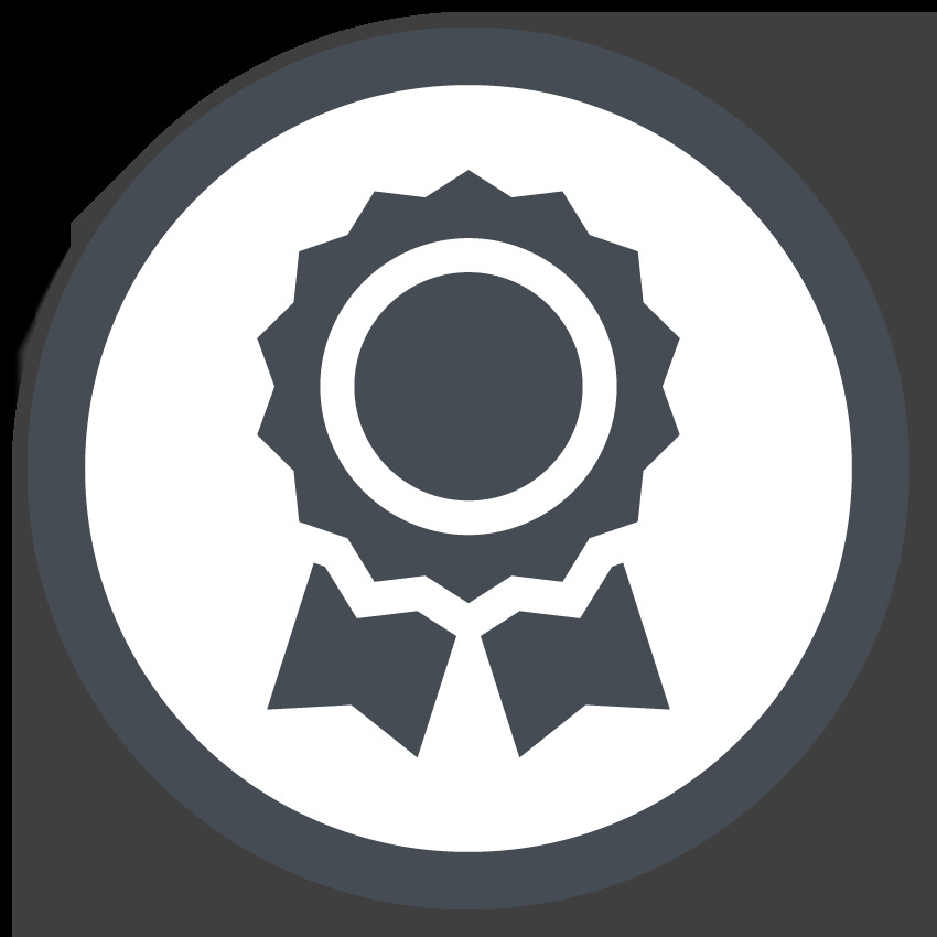 Biểu tượng huy hiệu giải thưởng cho biết bạn đã hoàn thành nhiệm vụ thành công.