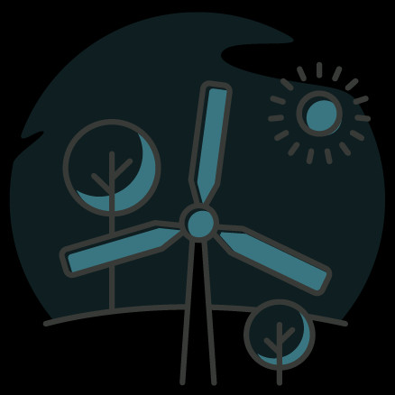 Minh họa biểu tượng năng lượng sạch