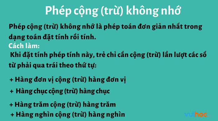 Phép cộng (trừ) không có nhớ