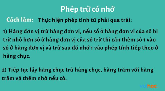 Phép trừ có nhớ