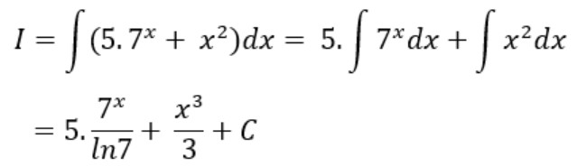 ví dụ minh họa phương pháp tìm nguyên hàm hàm số mũ