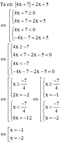 Minh họa cách giải phương trình có chứa dấu giá trị tuyệt đối