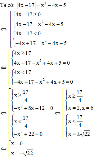 Minh họa cách giải phương trình có chứa dấu giá trị tuyệt đối