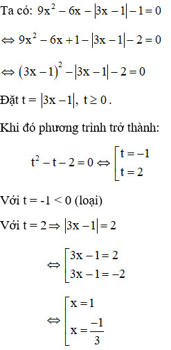 Minh họa cách giải phương trình có chứa dấu giá trị tuyệt đối