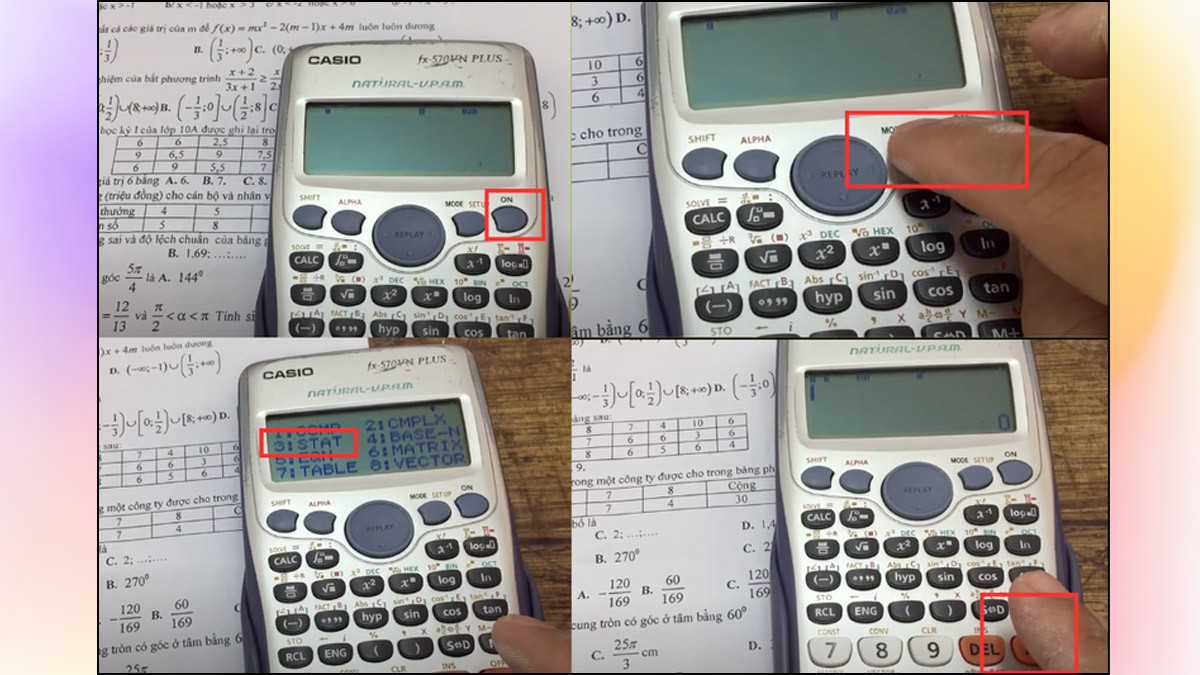 Khởi động máy Casio 570