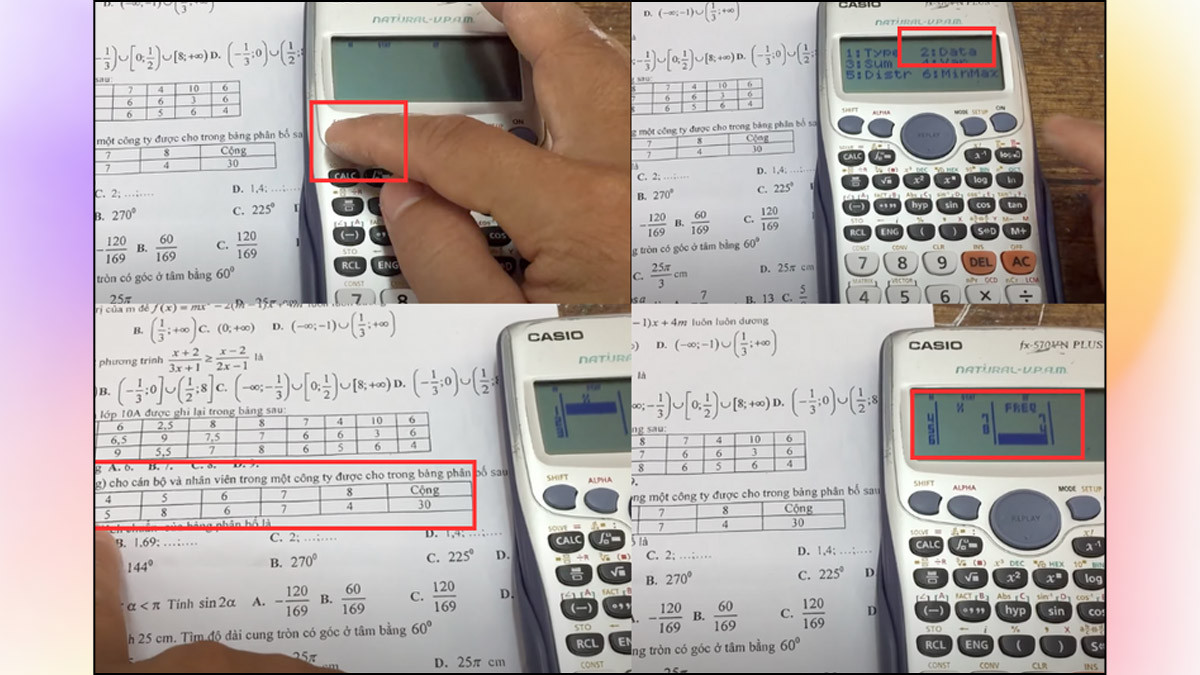 Nhập dữ liệu vào máy Casio 570
