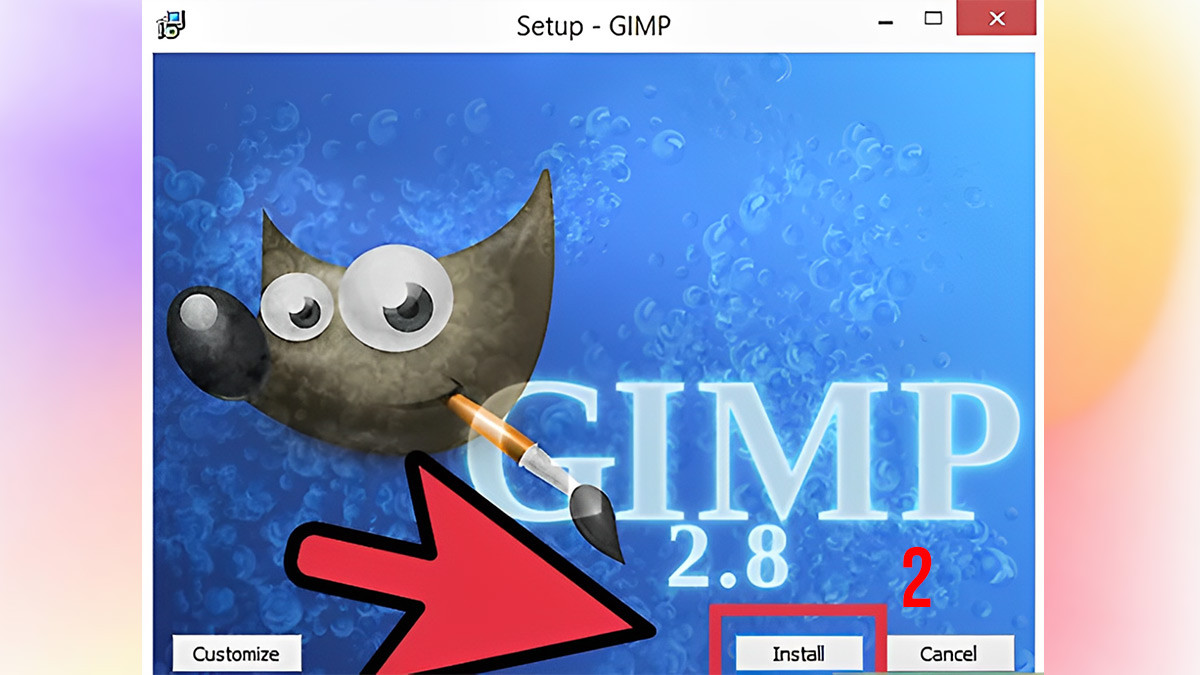 Nhấn Install để cài đặt GIMP