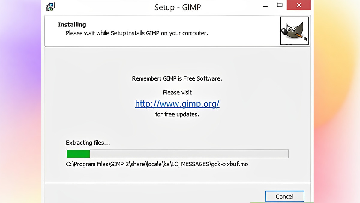 Làm theo các bước hướng dẫn để cài đặt GIMP